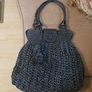 Red fish designs straw purse